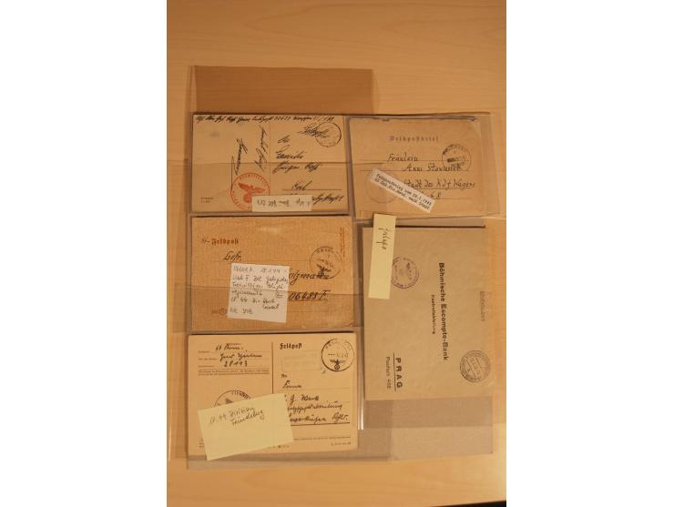 1938/45, Sammlung von etwa 250 nur besseren Belegen, beginnend mit Vorkrieg, Übungsfeldpost, Sudetenkrise, SS-Feldpost, Marin
