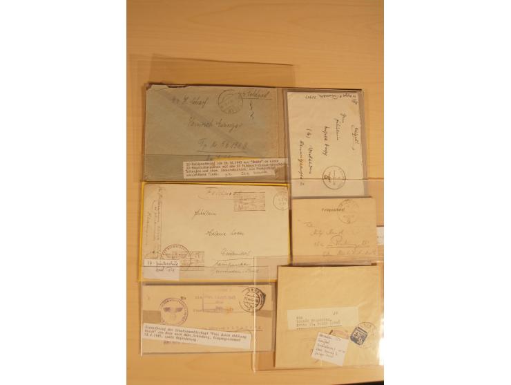 1938/45, Sammlung von etwa 250 nur besseren Belegen, beginnend mit Vorkrieg, Übungsfeldpost, Sudetenkrise, SS-Feldpost, Marin