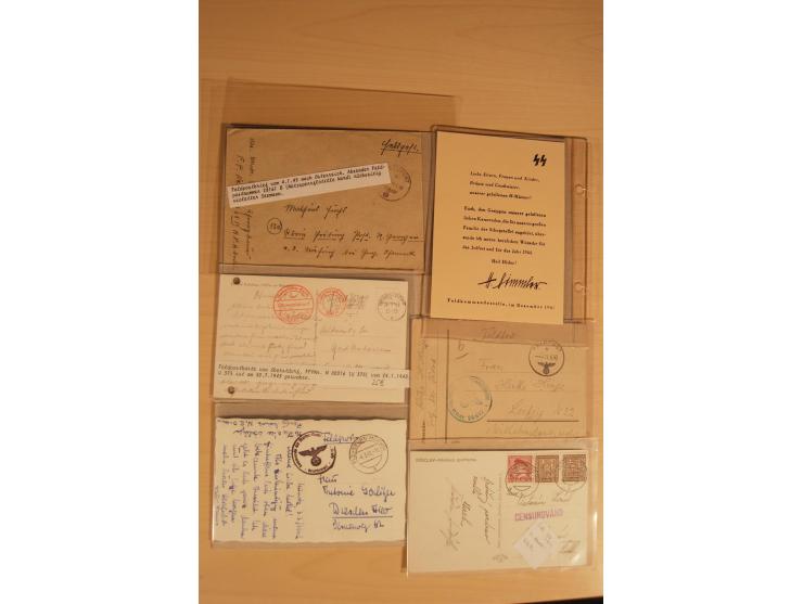 1938/45, Sammlung von etwa 250 nur besseren Belegen, beginnend mit Vorkrieg, Übungsfeldpost, Sudetenkrise, SS-Feldpost, Marin