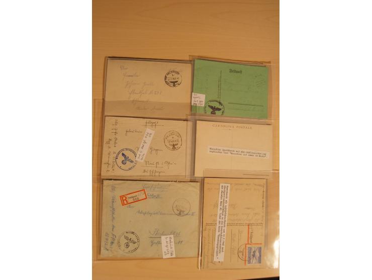 1938/45, Sammlung von etwa 250 nur besseren Belegen, beginnend mit Vorkrieg, Übungsfeldpost, Sudetenkrise, SS-Feldpost, Marin