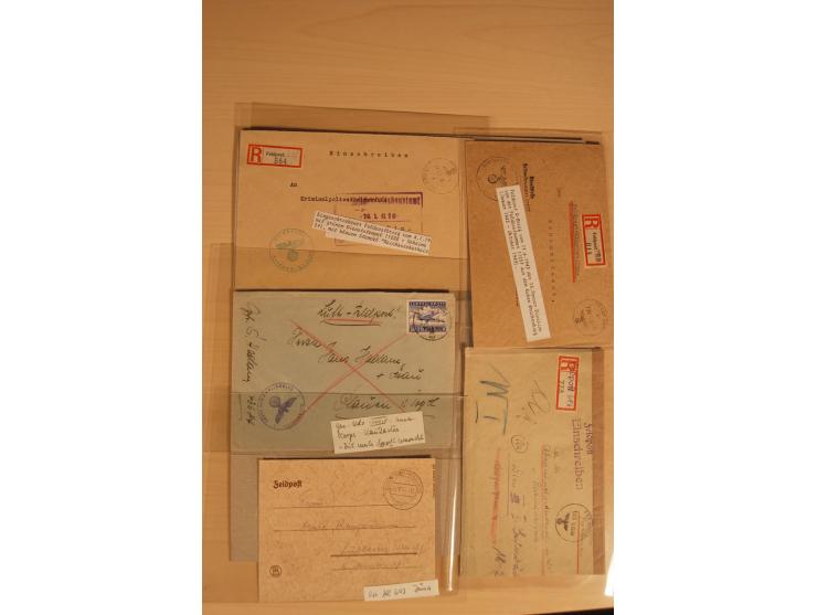1938/45, Sammlung von etwa 250 nur besseren Belegen, beginnend mit Vorkrieg, Übungsfeldpost, Sudetenkrise, SS-Feldpost, Marin