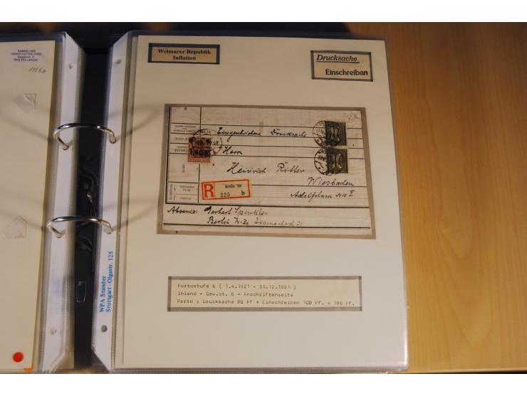 1885/1993, 9-bändige Sammlung "Eingeschriebene Drucksachen" mit insgesamt 370 Briefen, Karten und Streifbändern; vertreten is