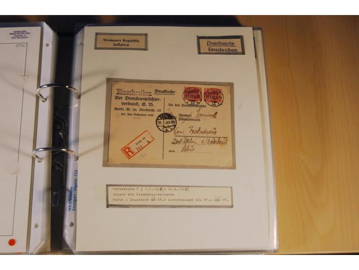 1885/1993, 9-bändige Sammlung "Eingeschriebene Drucksachen" mit insgesamt 370 Briefen, Karten und Streifbändern; vertreten is