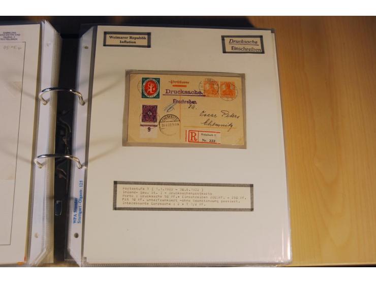 1885/1993, 9-bändige Sammlung "Eingeschriebene Drucksachen" mit insgesamt 370 Briefen, Karten und Streifbändern; vertreten is