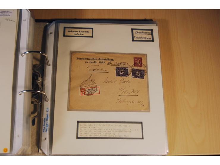 1885/1993, 9-bändige Sammlung "Eingeschriebene Drucksachen" mit insgesamt 370 Briefen, Karten und Streifbändern; vertreten is