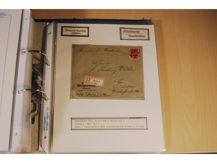 1885/1993, 9-bändige Sammlung "Eingeschriebene Drucksachen" mit insgesamt 370 Briefen, Karten und Streifbändern; vertreten is