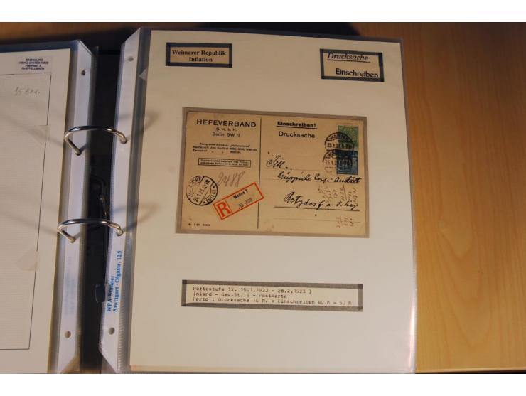 1885/1993, 9-bändige Sammlung "Eingeschriebene Drucksachen" mit insgesamt 370 Briefen, Karten und Streifbändern; vertreten is