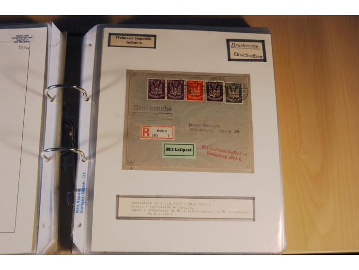 1885/1993, 9-bändige Sammlung "Eingeschriebene Drucksachen" mit insgesamt 370 Briefen, Karten und Streifbändern; vertreten is