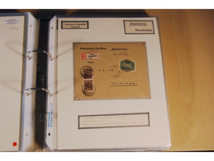 1885/1993, 9-bändige Sammlung "Eingeschriebene Drucksachen" mit insgesamt 370 Briefen, Karten und Streifbändern; vertreten is