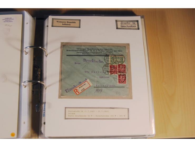 1885/1993, 9-bändige Sammlung "Eingeschriebene Drucksachen" mit insgesamt 370 Briefen, Karten und Streifbändern; vertreten is