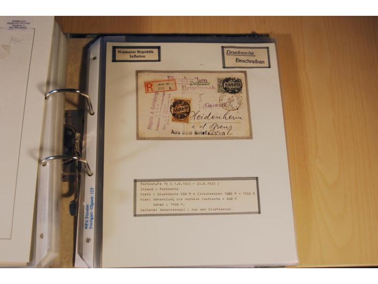 1885/1993, 9-bändige Sammlung "Eingeschriebene Drucksachen" mit insgesamt 370 Briefen, Karten und Streifbändern; vertreten is