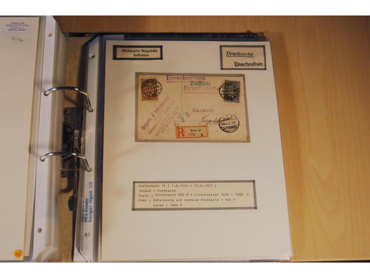 1885/1993, 9-bändige Sammlung "Eingeschriebene Drucksachen" mit insgesamt 370 Briefen, Karten und Streifbändern; vertreten is