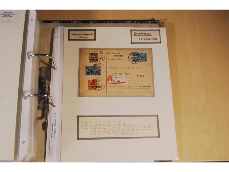 1885/1993, 9-bändige Sammlung "Eingeschriebene Drucksachen" mit insgesamt 370 Briefen, Karten und Streifbändern; vertreten is