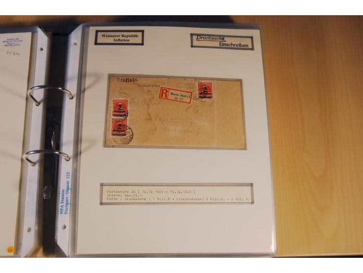 1885/1993, 9-bändige Sammlung "Eingeschriebene Drucksachen" mit insgesamt 370 Briefen, Karten und Streifbändern; vertreten is