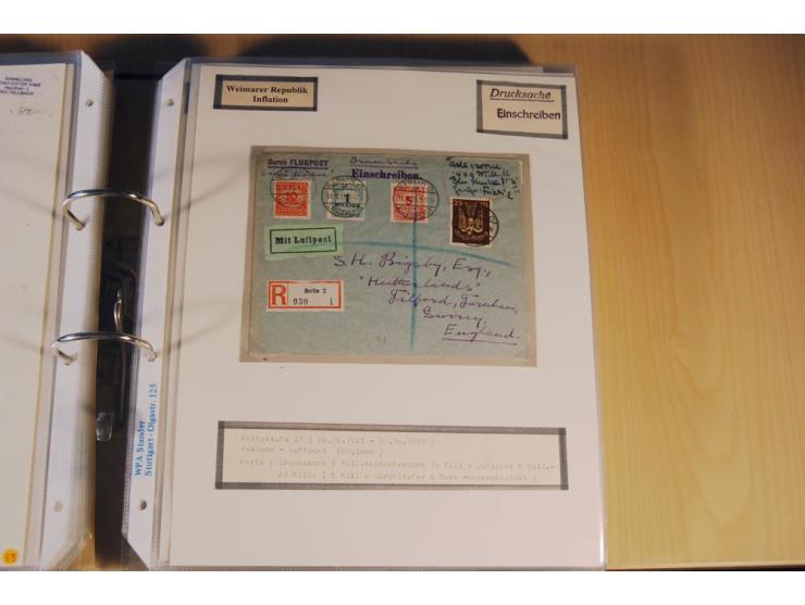 1885/1993, 9-bändige Sammlung "Eingeschriebene Drucksachen" mit insgesamt 370 Briefen, Karten und Streifbändern; vertreten is