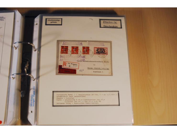 1885/1993, 9-bändige Sammlung "Eingeschriebene Drucksachen" mit insgesamt 370 Briefen, Karten und Streifbändern; vertreten is