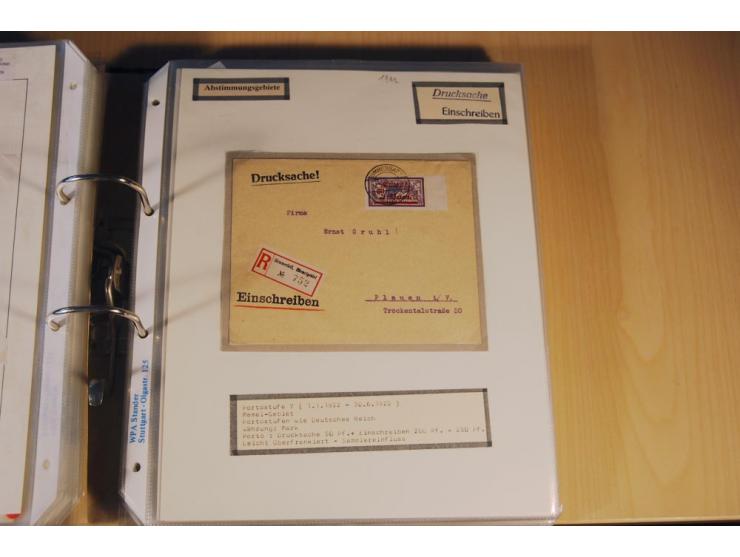 1885/1993, 9-bändige Sammlung "Eingeschriebene Drucksachen" mit insgesamt 370 Briefen, Karten und Streifbändern; vertreten is