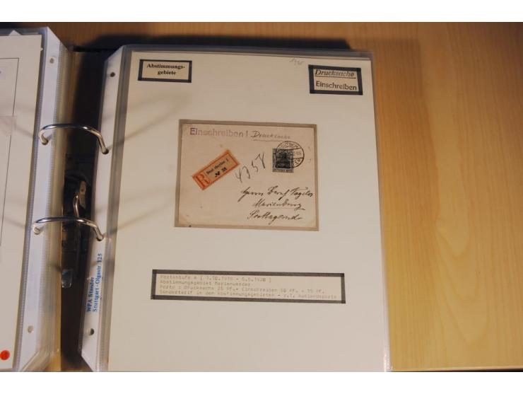 1885/1993, 9-bändige Sammlung "Eingeschriebene Drucksachen" mit insgesamt 370 Briefen, Karten und Streifbändern; vertreten is