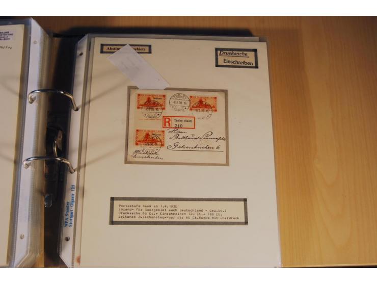 1885/1993, 9-bändige Sammlung "Eingeschriebene Drucksachen" mit insgesamt 370 Briefen, Karten und Streifbändern; vertreten is