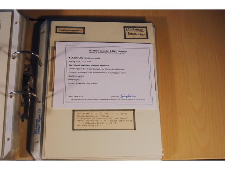 1885/1993, 9-bändige Sammlung "Eingeschriebene Drucksachen" mit insgesamt 370 Briefen, Karten und Streifbändern; vertreten is