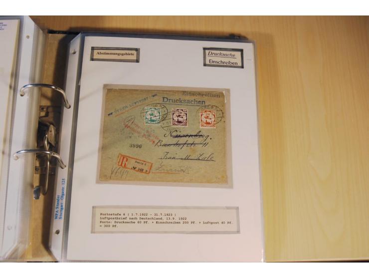 1885/1993, 9-bändige Sammlung "Eingeschriebene Drucksachen" mit insgesamt 370 Briefen, Karten und Streifbändern; vertreten is
