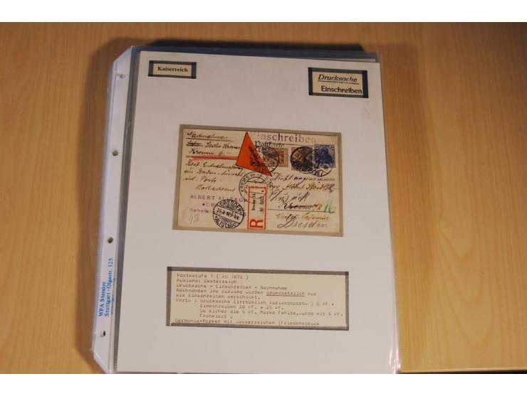 1885/1993, 9-bändige Sammlung "Eingeschriebene Drucksachen" mit insgesamt 370 Briefen, Karten und Streifbändern; vertreten is