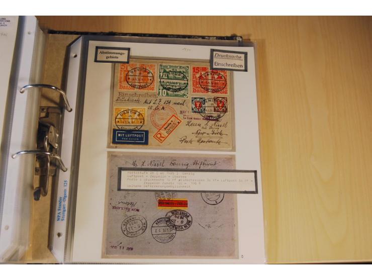 1885/1993, 9-bändige Sammlung "Eingeschriebene Drucksachen" mit insgesamt 370 Briefen, Karten und Streifbändern; vertreten is