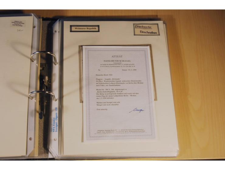 1885/1993, 9-bändige Sammlung "Eingeschriebene Drucksachen" mit insgesamt 370 Briefen, Karten und Streifbändern; vertreten is