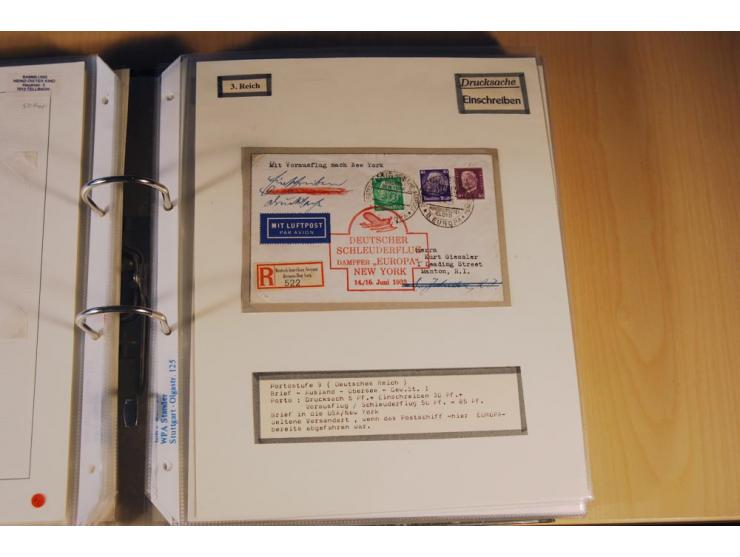 1885/1993, 9-bändige Sammlung "Eingeschriebene Drucksachen" mit insgesamt 370 Briefen, Karten und Streifbändern; vertreten is