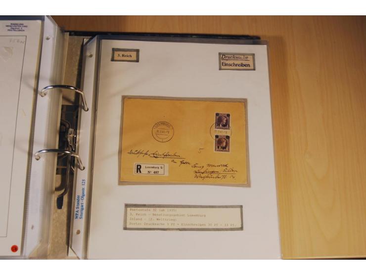 1885/1993, 9-bändige Sammlung "Eingeschriebene Drucksachen" mit insgesamt 370 Briefen, Karten und Streifbändern; vertreten is