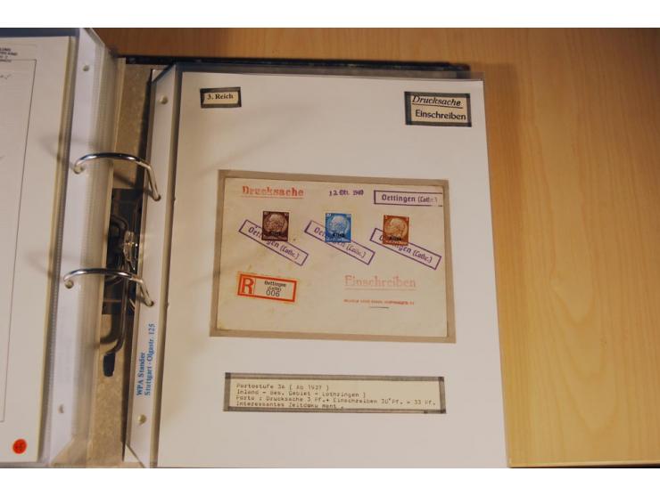 1885/1993, 9-bändige Sammlung "Eingeschriebene Drucksachen" mit insgesamt 370 Briefen, Karten und Streifbändern; vertreten is