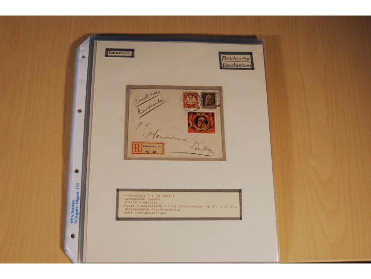 1885/1993, 9-bändige Sammlung "Eingeschriebene Drucksachen" mit insgesamt 370 Briefen, Karten und Streifbändern; vertreten is