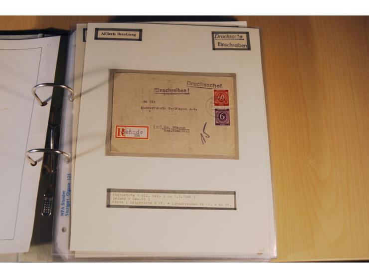 1885/1993, 9-bändige Sammlung "Eingeschriebene Drucksachen" mit insgesamt 370 Briefen, Karten und Streifbändern; vertreten is