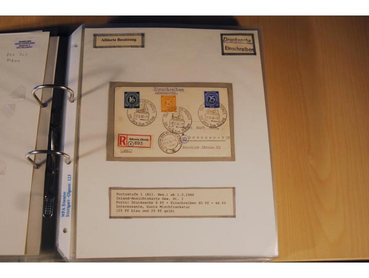 1885/1993, 9-bändige Sammlung "Eingeschriebene Drucksachen" mit insgesamt 370 Briefen, Karten und Streifbändern; vertreten is