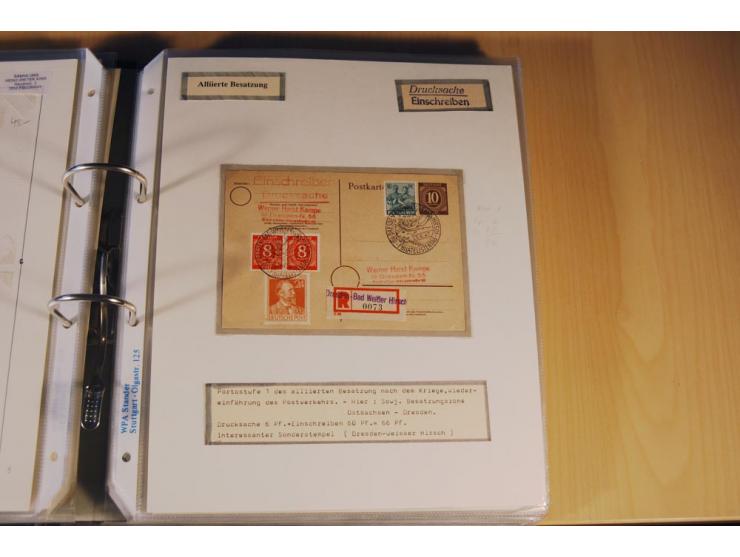 1885/1993, 9-bändige Sammlung "Eingeschriebene Drucksachen" mit insgesamt 370 Briefen, Karten und Streifbändern; vertreten is