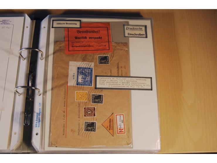 1885/1993, 9-bändige Sammlung "Eingeschriebene Drucksachen" mit insgesamt 370 Briefen, Karten und Streifbändern; vertreten is