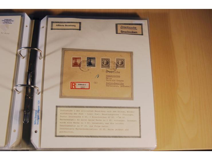 1885/1993, 9-bändige Sammlung "Eingeschriebene Drucksachen" mit insgesamt 370 Briefen, Karten und Streifbändern; vertreten is