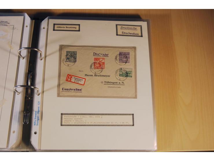 1885/1993, 9-bändige Sammlung "Eingeschriebene Drucksachen" mit insgesamt 370 Briefen, Karten und Streifbändern; vertreten is