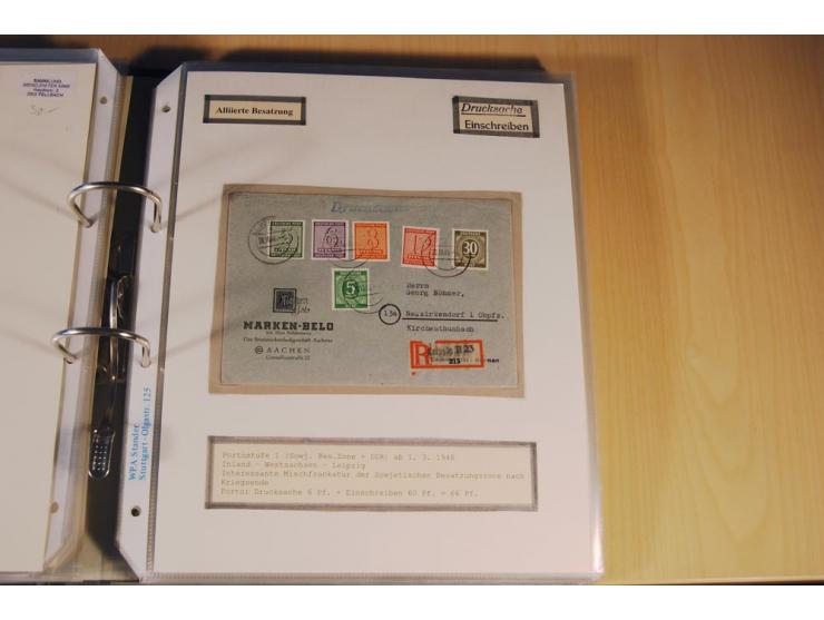 1885/1993, 9-bändige Sammlung "Eingeschriebene Drucksachen" mit insgesamt 370 Briefen, Karten und Streifbändern; vertreten is