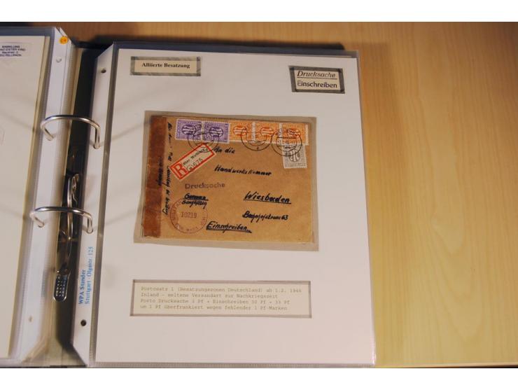 1885/1993, 9-bändige Sammlung "Eingeschriebene Drucksachen" mit insgesamt 370 Briefen, Karten und Streifbändern; vertreten is