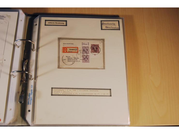 1885/1993, 9-bändige Sammlung "Eingeschriebene Drucksachen" mit insgesamt 370 Briefen, Karten und Streifbändern; vertreten is