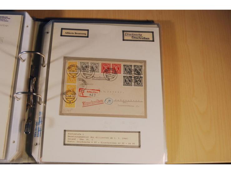 1885/1993, 9-bändige Sammlung "Eingeschriebene Drucksachen" mit insgesamt 370 Briefen, Karten und Streifbändern; vertreten is