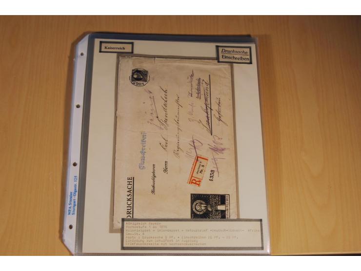 1885/1993, 9-bändige Sammlung "Eingeschriebene Drucksachen" mit insgesamt 370 Briefen, Karten und Streifbändern; vertreten is