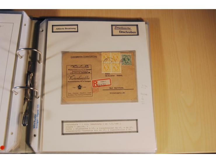 1885/1993, 9-bändige Sammlung "Eingeschriebene Drucksachen" mit insgesamt 370 Briefen, Karten und Streifbändern; vertreten is