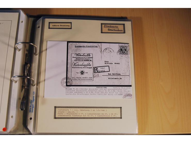 1885/1993, 9-bändige Sammlung "Eingeschriebene Drucksachen" mit insgesamt 370 Briefen, Karten und Streifbändern; vertreten is