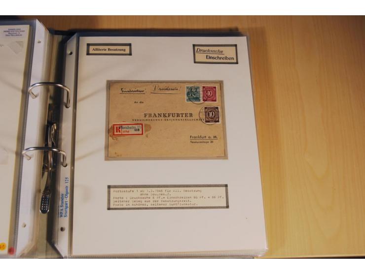 1885/1993, 9-bändige Sammlung "Eingeschriebene Drucksachen" mit insgesamt 370 Briefen, Karten und Streifbändern; vertreten is