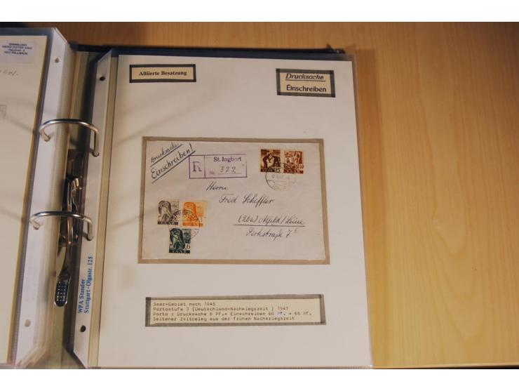 1885/1993, 9-bändige Sammlung "Eingeschriebene Drucksachen" mit insgesamt 370 Briefen, Karten und Streifbändern; vertreten is
