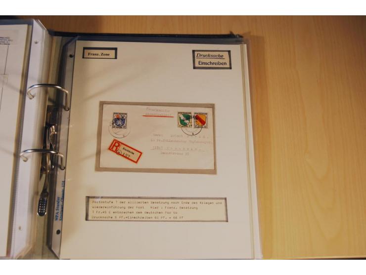 1885/1993, 9-bändige Sammlung "Eingeschriebene Drucksachen" mit insgesamt 370 Briefen, Karten und Streifbändern; vertreten is
