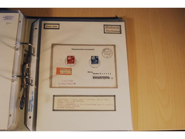 1885/1993, 9-bändige Sammlung "Eingeschriebene Drucksachen" mit insgesamt 370 Briefen, Karten und Streifbändern; vertreten is