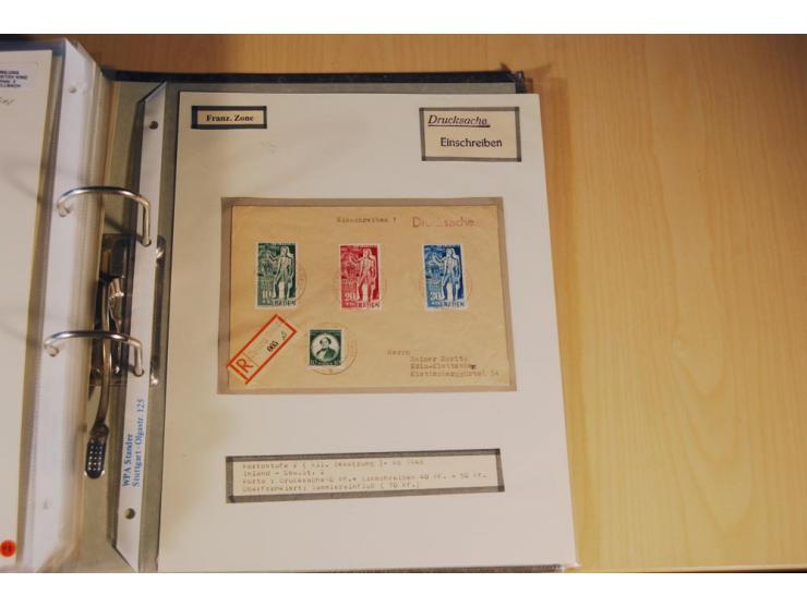 1885/1993, 9-bändige Sammlung "Eingeschriebene Drucksachen" mit insgesamt 370 Briefen, Karten und Streifbändern; vertreten is